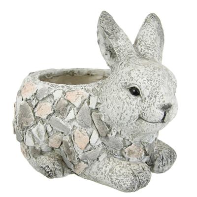 Pflanzkübel I.GE.A. "Blumenkübel Hase aus Magnesia", grau, B:33cm H:21cm, Magnesia, Pflanzgefäße, Pflanzkübel, Blumentopf Kübel Pflanzgefäß für Sukkulenten Gartendeko Terrassendeko