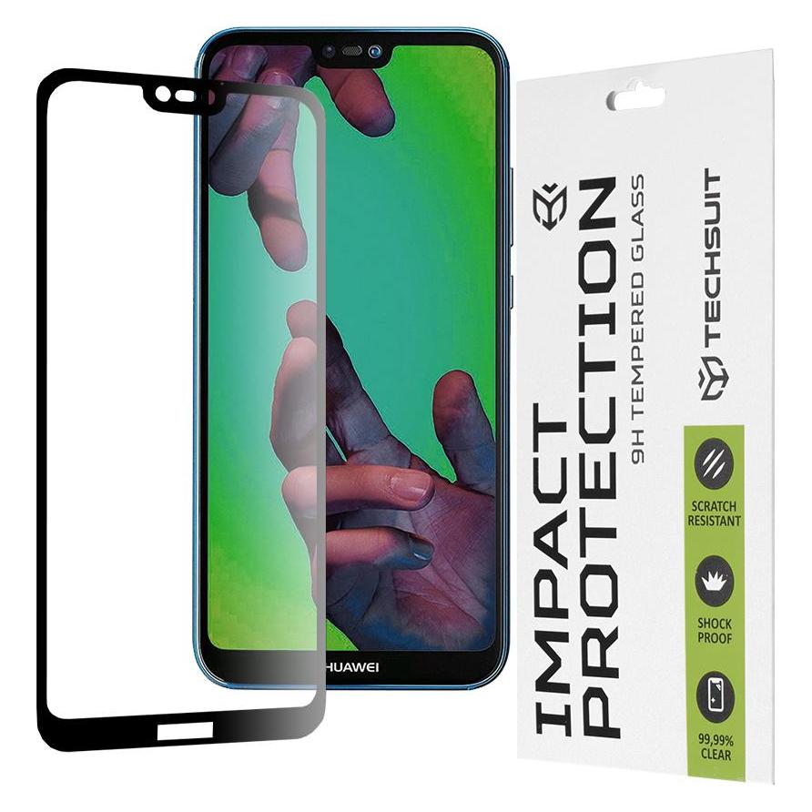 Techsuit - 111D Full Cover / Full Glue Glass - Huawei P20 Lite - Black (Huawei P20 Lite) (56337889)