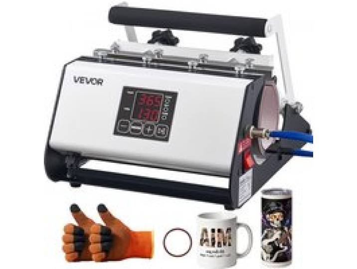 VEVOR Tassenpresse Becherdruckmaschine Mug Sublimationspresse 887 ml Weiß, inkl. Klebeband & Handschuhen Einfache Temperatur- & Zeiteinstellung für Sublimationsdruck auf Bechern & Tassen