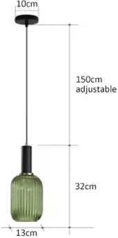 Uplift Curations Retro Colorful Glass Pendant Lights Creative LED E27 Hanging Lighting For Living Room And Bedroom b green 4.72 In