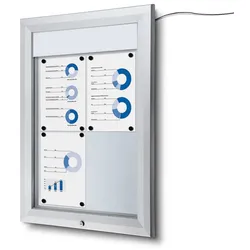 Schaukasten LED 4x A4 Alu Infokasten Plakatschaukasten beleuchtet wetterfest