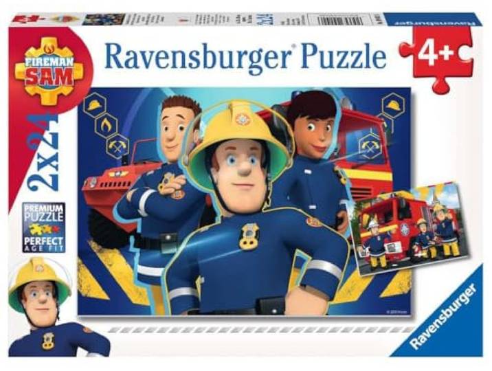 Ravensburger puzzel Brandweerman Sam helpt je uit de brand - 2x24 stukjes - kinderpuzzel