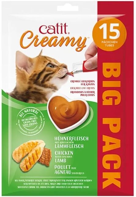 Catit Big Pack Creamy Snack Cremoso Pollo Y Cordero 10g 15 Uds