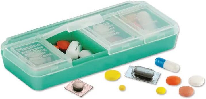 Pillolbox Portapillole Giornaliero 4 Scomparti Grande