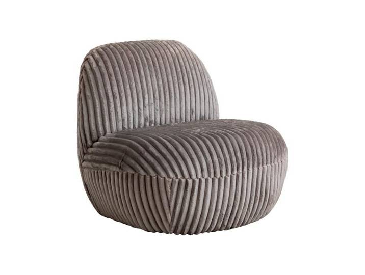 Fauteuil confort en velours côtelé gris Johanna