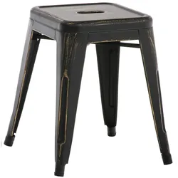 PROREGAL Hocker YOSEMITE antik HxBxT 46x40x40cm Metall Schwarz-Gold