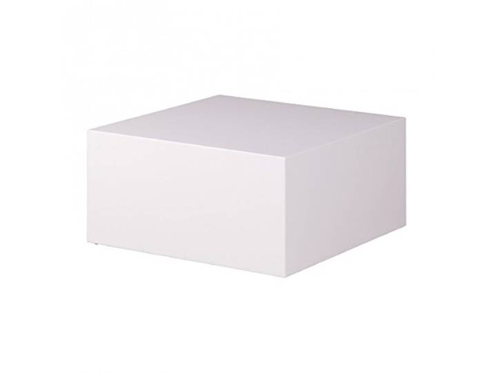 KADIMA DESIGN MONOBLOC Couchtisch: Hochglänzende Marmoroptik, 60x30x60 cm, foliertes MDF, Klarlack-Beschichtung Farbe: Weiß, Große: 60x60x30