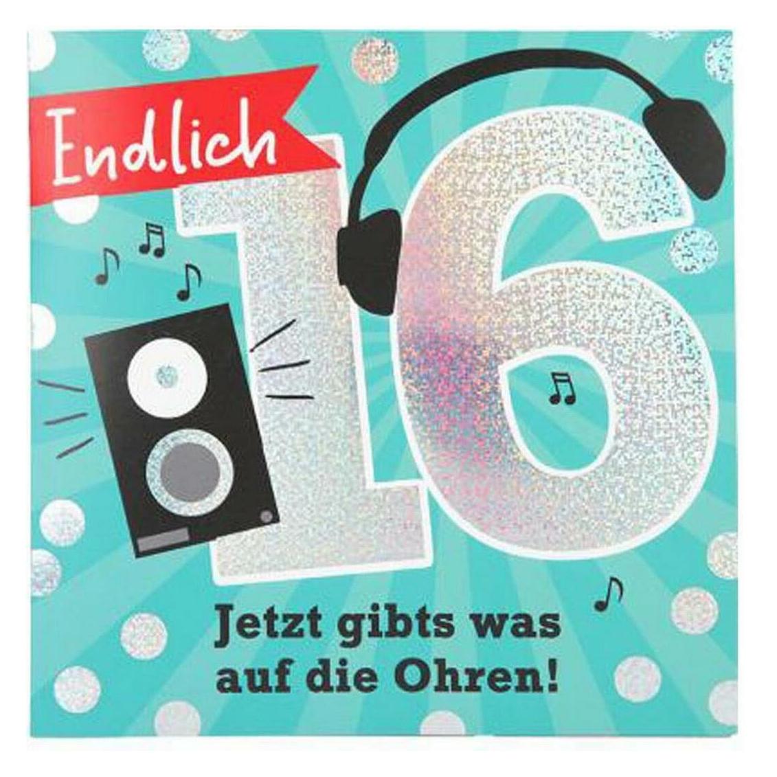Magni Zahlenkarten mit Musik 16. Geburtstag, Motiv 26 (1 Stk.) (11515.026A)