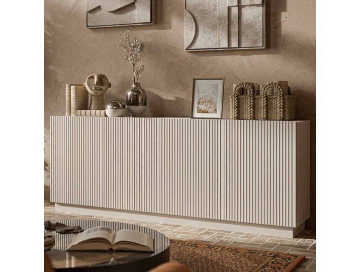 Buffet Masainas Dmora en Bois Nobl Beige 200x40x78h cm