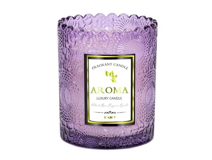 Duftkerze im Glas Lavendel 150g, Lila, Paraffin, 9 cm, Dekoration, Kerzen & Kerzenhalter, Duftkerzen