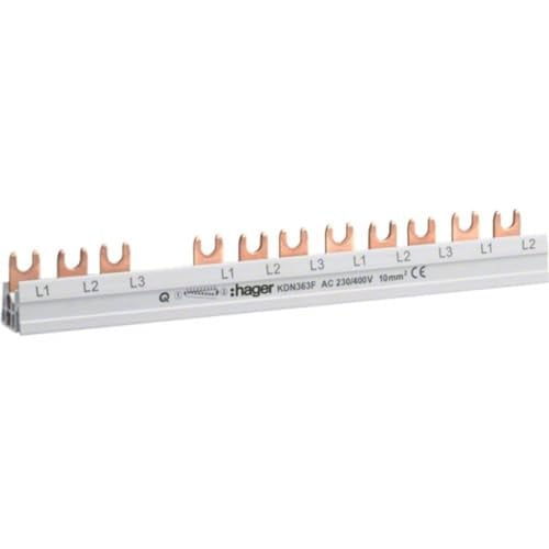Hager KDN363F faseschacht 3P+N 63A 10mm² 12 eenheden geïsoleerd grijs