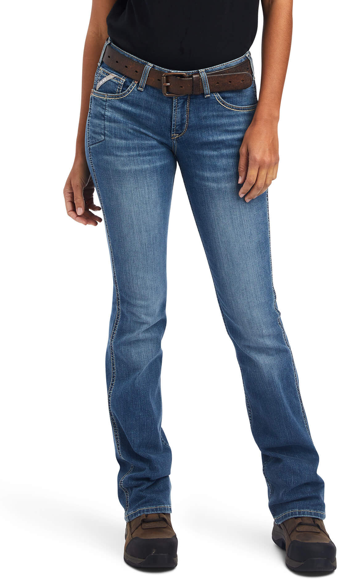 Women's Rebar Riveter Boot Cut Jeans in Malibu, Size: 34 X-Long by Ariat