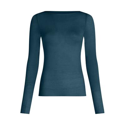 Pyjama HUNKEMÖLLER "super soft Boatneck shirt with Cashmere", Damen, Gr. XS, blau, 85% Modal, 10% Kaschmirwolle, 5% Elasthan, Homewear-Sets Pyjama