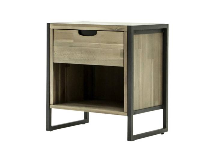 Furnlux Nachttisch Flow Beige 55x40x60 cm, Holz, 55x60x40 cm, Schlafzimmer, Nachtkästchen
