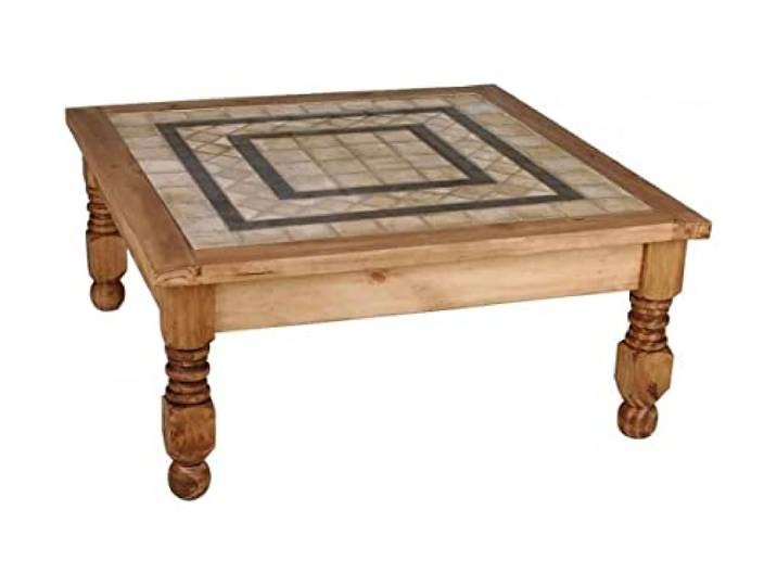 MiaMöbel Couchtisch Mexico Möbel 70x70 cm Landhausstil Massivholz Pinie Honig
