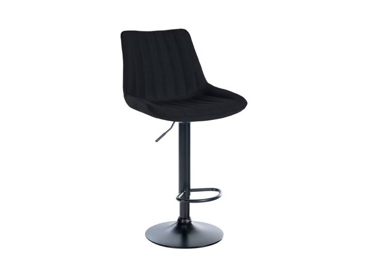 Tabouret de bar en tissu ajustable pivotant tissu Noir