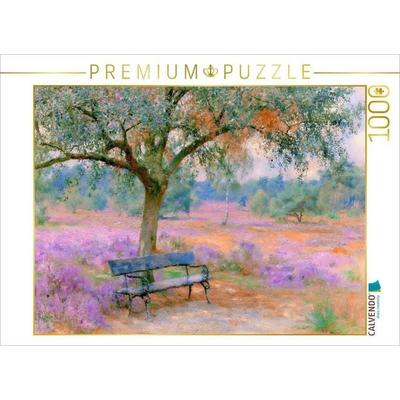 CALVENDO Puzzle Ruhebank in der Heide | 1000 Teile Lege-Größe 64x48cm Foto-Puzzle für glückliche Stunden, von , Calvendo Puzzle