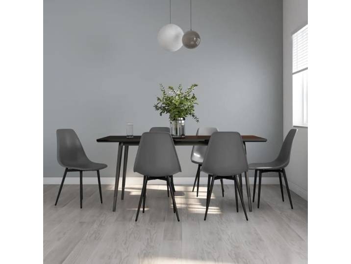 Chaises de salle à manger 6 pcs Gris PP - 1216