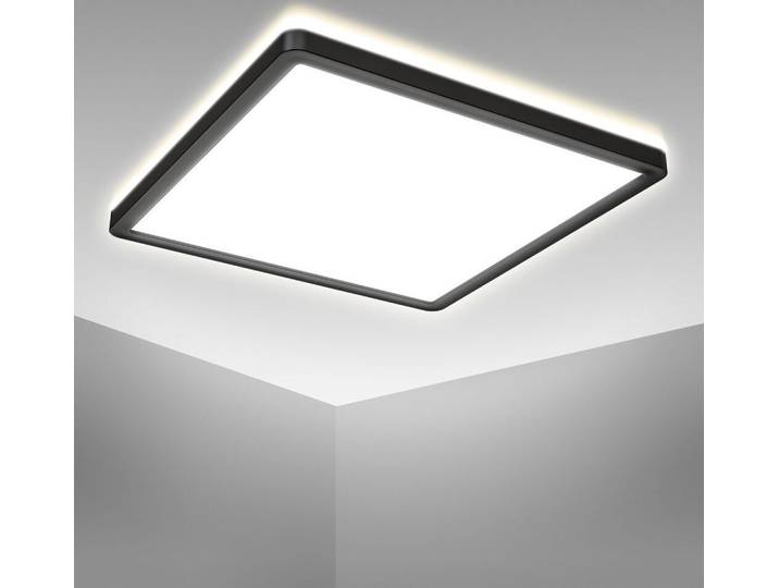 LED Deckenlampe Panel indirekt ultraflach Deckenleuchte Wohnzimmer Flur schwarz