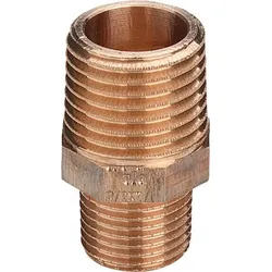 Rotguss-Doppelnippel 3245 21/2x2" DVGW, reduziert, mit Mehrkant