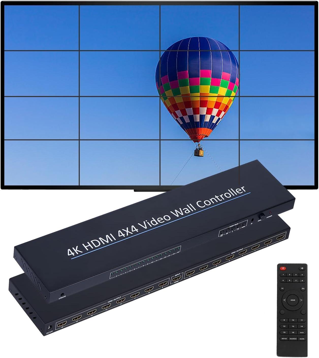Videowand-Controller Video-Splicer - 4K 4x4 - 16 Ausgänge - 24 Splitmodi