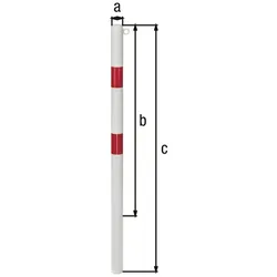 Alberts® Absperrpf. Standard SK weiß, mit zwei roten Ringen,z.Einb., Pf.⌀60 mm 782429