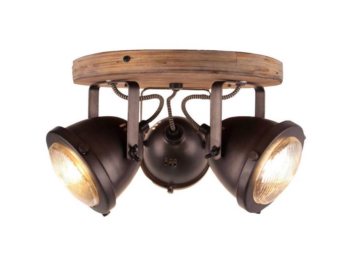 Brilliant Spotrondell Carmen Wood 72034/84, Braun, Holz, Gu10, 28x17.5x28 cm, Lampen & Leuchten, Innenbeleuchtung, Spots & Strahler, Deckenspots