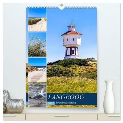 LANGEOOG Strandspaziergang (hochwertiger Premium Wandkalender 2027 DIN A2 hoch), Kunstdruck in Hochglanz