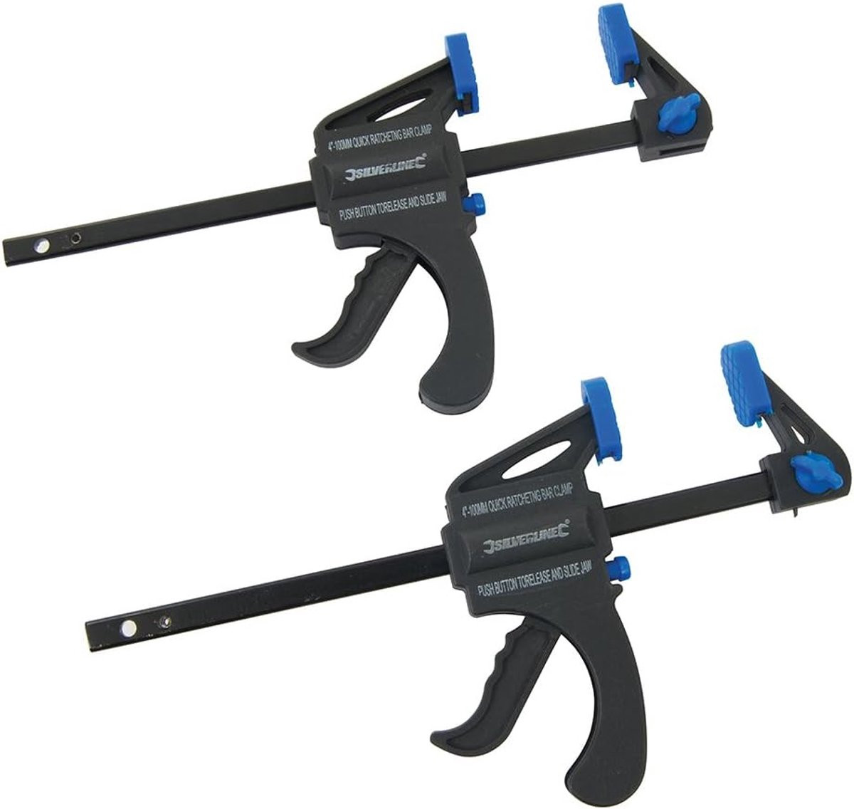 Set van 2 Mini Klemmen met Quick-Release 100mm voor Klussen