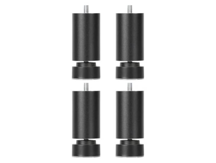KJBDQQH Verstellbare FüßE 4 Stück Sofabeine M10-Gewinde, Bettrahmen, Legierung, verstellbar, robuste Möbelstütze(Black 20cm)