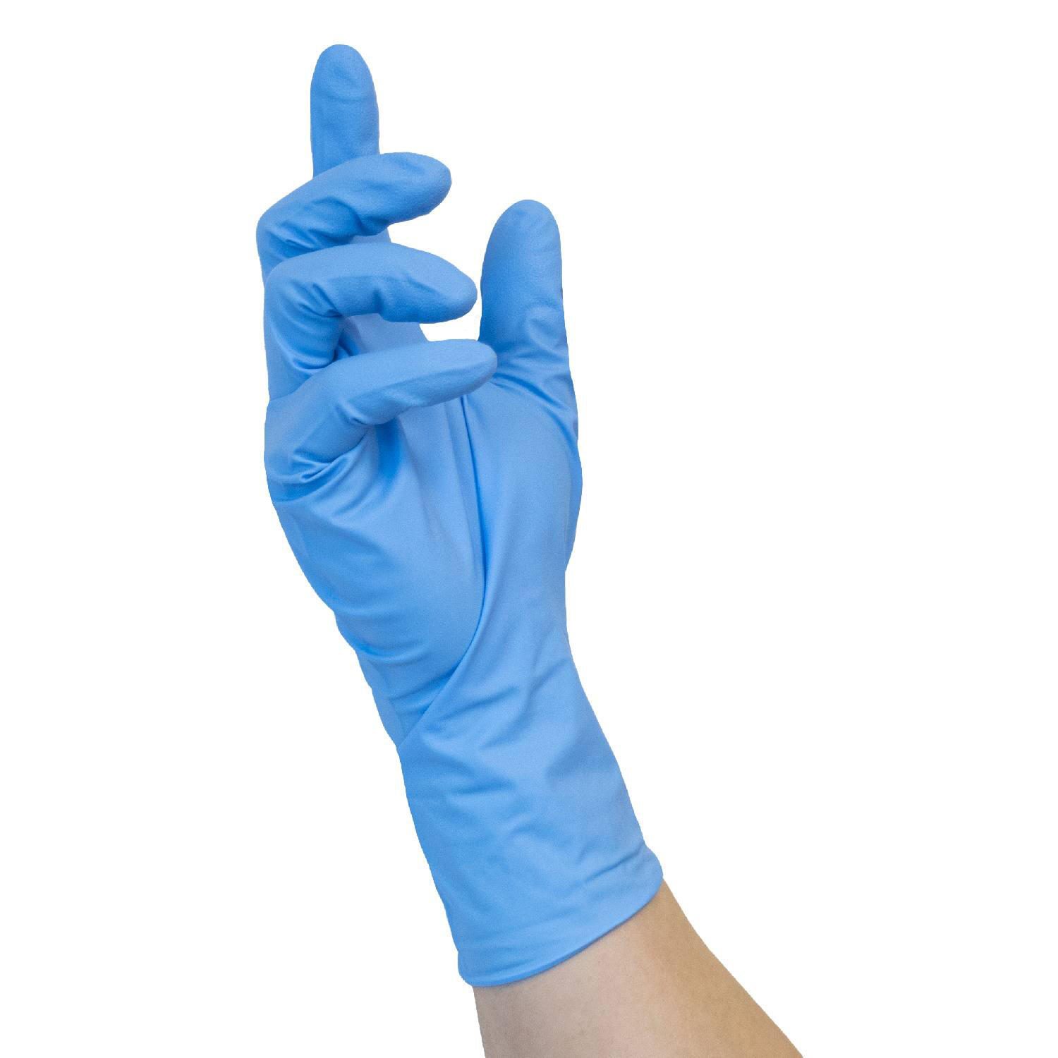 NITRAS® Einmalhandschuhe HIGH RISK NITRILE, Größe L, blau 8065-L