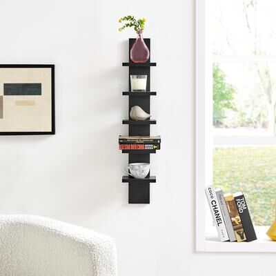 "Danya B. 5-Tier Utility Column 5.5"" x 6"" x 30"" Ladder Wall Shelves"