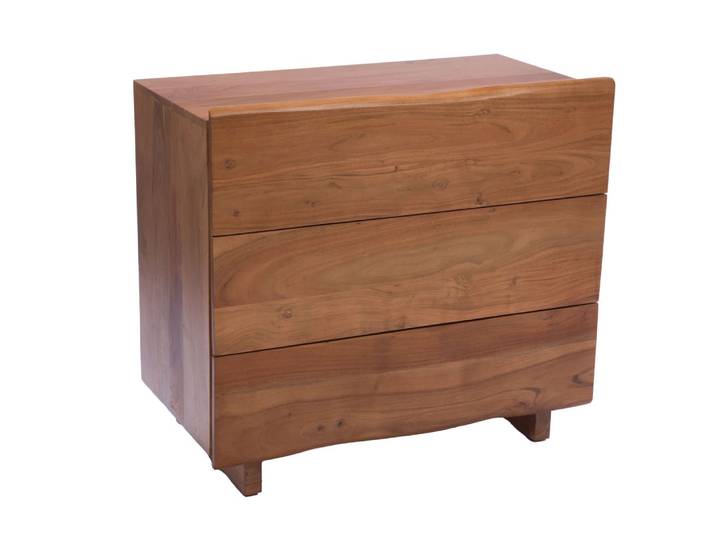 Commode 3 tiroirs en acacia l85 cm marron en bois d'acacia