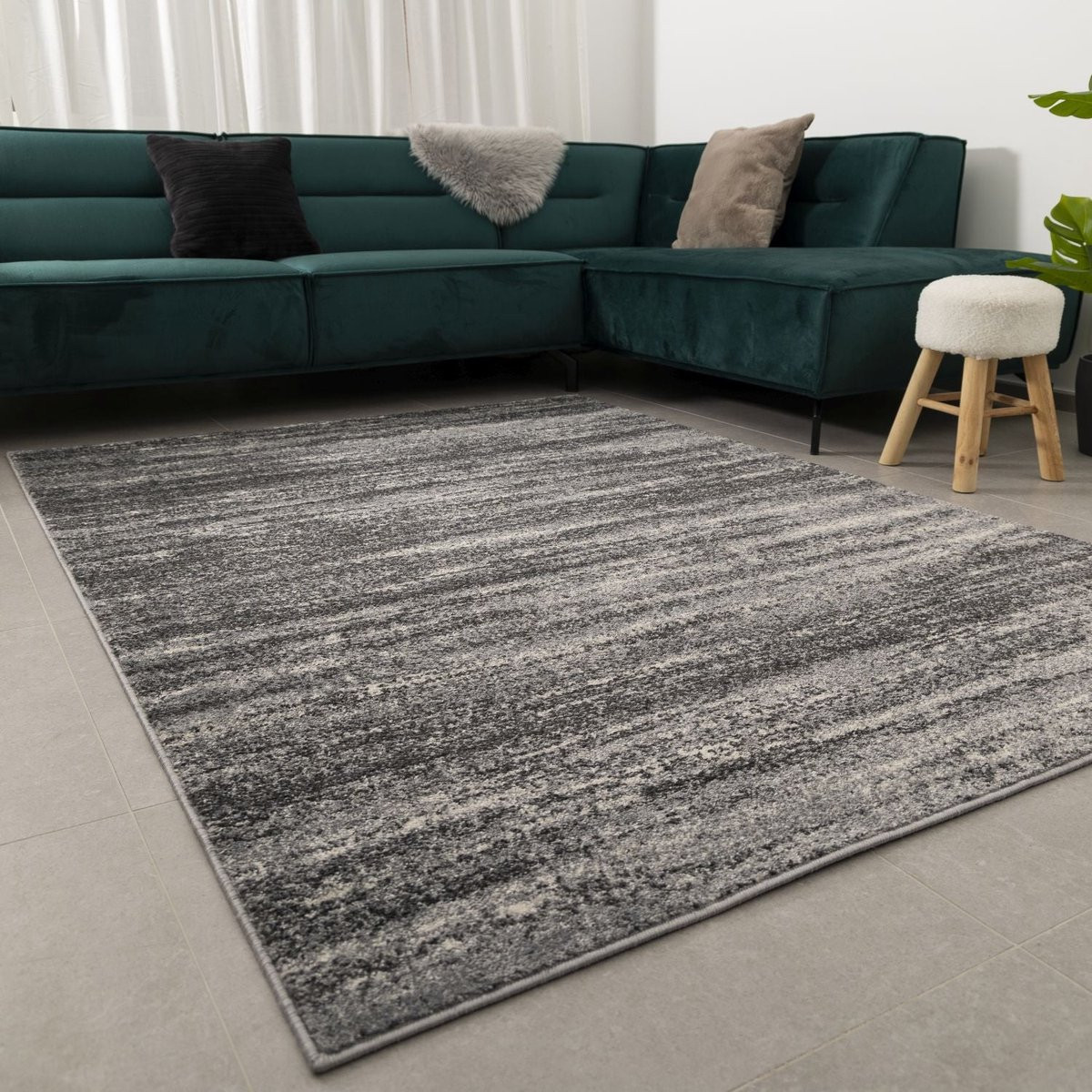 Koho Modern Belgian Laagpolig Vloerkleed - Grijs - 140 x 190 cm