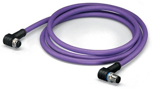 WAGO 756-1106/060-020 Sensor-/Aktor-Datensteckverbinder, konfektioniert M12 Stecker, gewinkelt, Buchse, gewinkelt 2.00m Polzahl