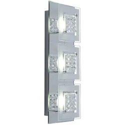 LED Deckenlampe Deckenleuchte Wohnzimmerleuchte Kristalloptik Chrom Glas H 7 cm