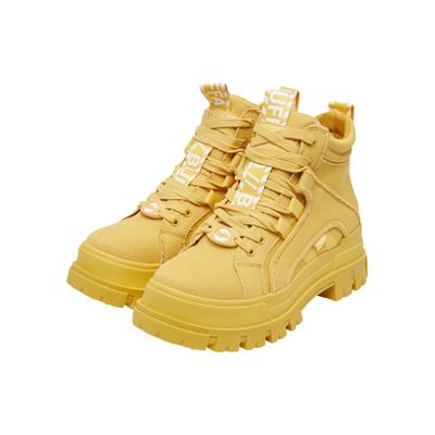 Stiefel BUFFALO "Buffalo ASPHA NC MID", Damen, Gr. 39, gelb, Baumwolle, unifarben, Schuhe Stiefel