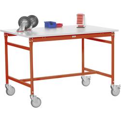Manuflex BB4007.2001 Beistelltisch BASIS mobil mit Kunststoff-Tischplatte in Rotorange RAL 2001, BxTxH: 750 x 500 x 850 mm Rotorange (RAL 2001)
