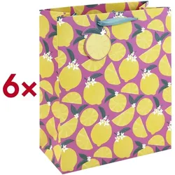Clairefontaine Geschenkbeutel »Zitronen« 265,0/330,0 mm 6 Stück gelb, 26.5x33x14 cm