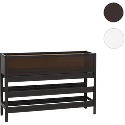 Hochbeet HWC-P96, Gemüse-/Pflanzbeet Blumenkasten Pflanzkübel Aluminium transparent 82x120x30cm ~ dunkelbraun