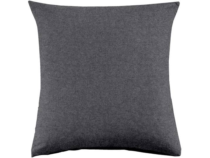 Kissenbezug Emma 65x65cm darkgrey - Farbe: Dunkelgrau - Material: 100% Baumwoll-Flanell, Heather Melange Optik