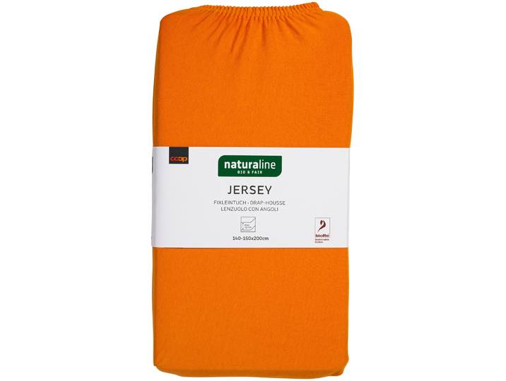 Naturaline Textil Bio Fixl. Jersey 160x200 orange