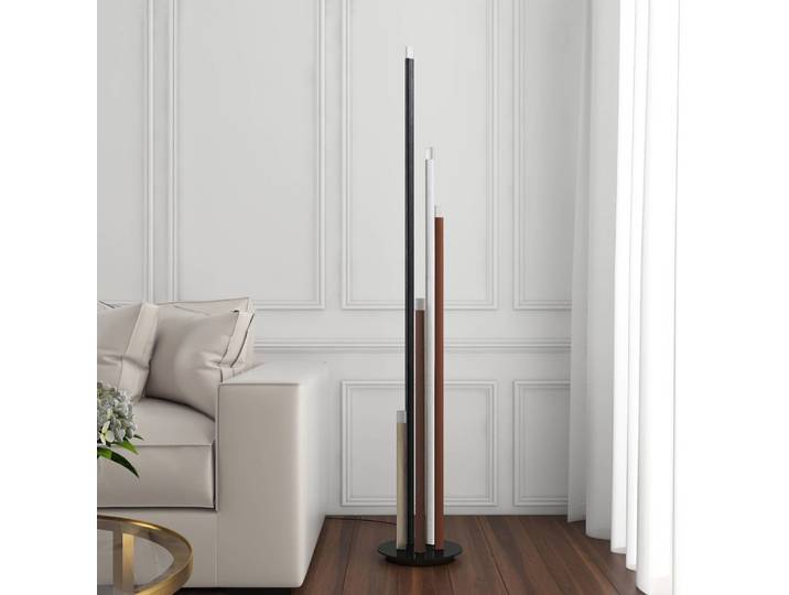 Lampadaire led en métal noir