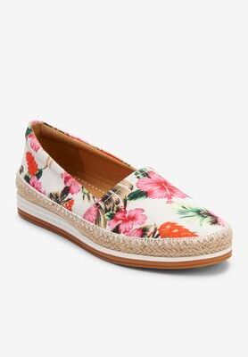 Women's The Spencer Slip On Flat by Comfortview in Hawaiian Floral (Size 9 M)