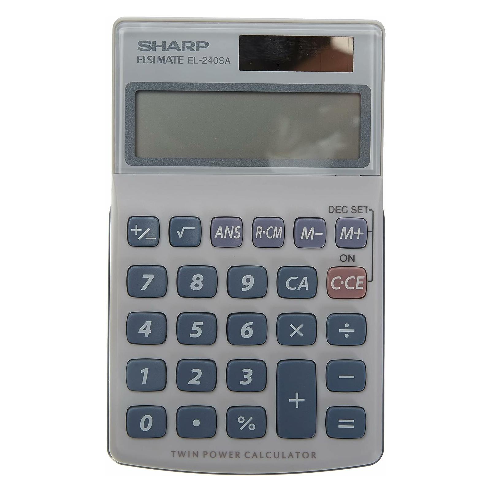 Sharp EL-240SA Taschenrechner Tasche Einfacher Taschenrechner (Batteriebetrieb, Solarenergie) (SH-EL240SAB)
