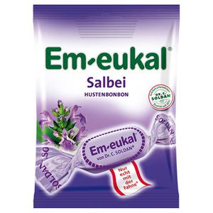 Em-eukal Kräuterbonbons Salbei, Hustenbonbon, 16 Stück im Beutel, 75g