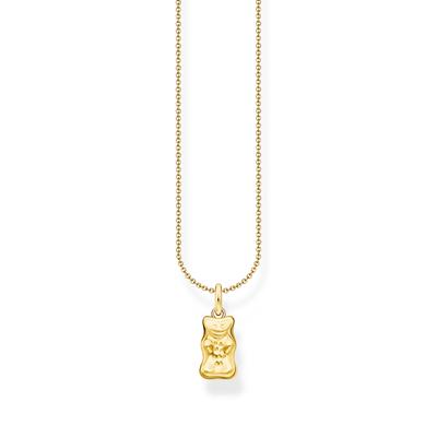 Kette mit Anhänger THOMAS SABO "THOMAS SABO x HARIBO: Kette mit Goldbär" Gr. 50, gold (gelbgoldfarben), Halsketten, Damen, 50, Silber 925 (recycelt)
