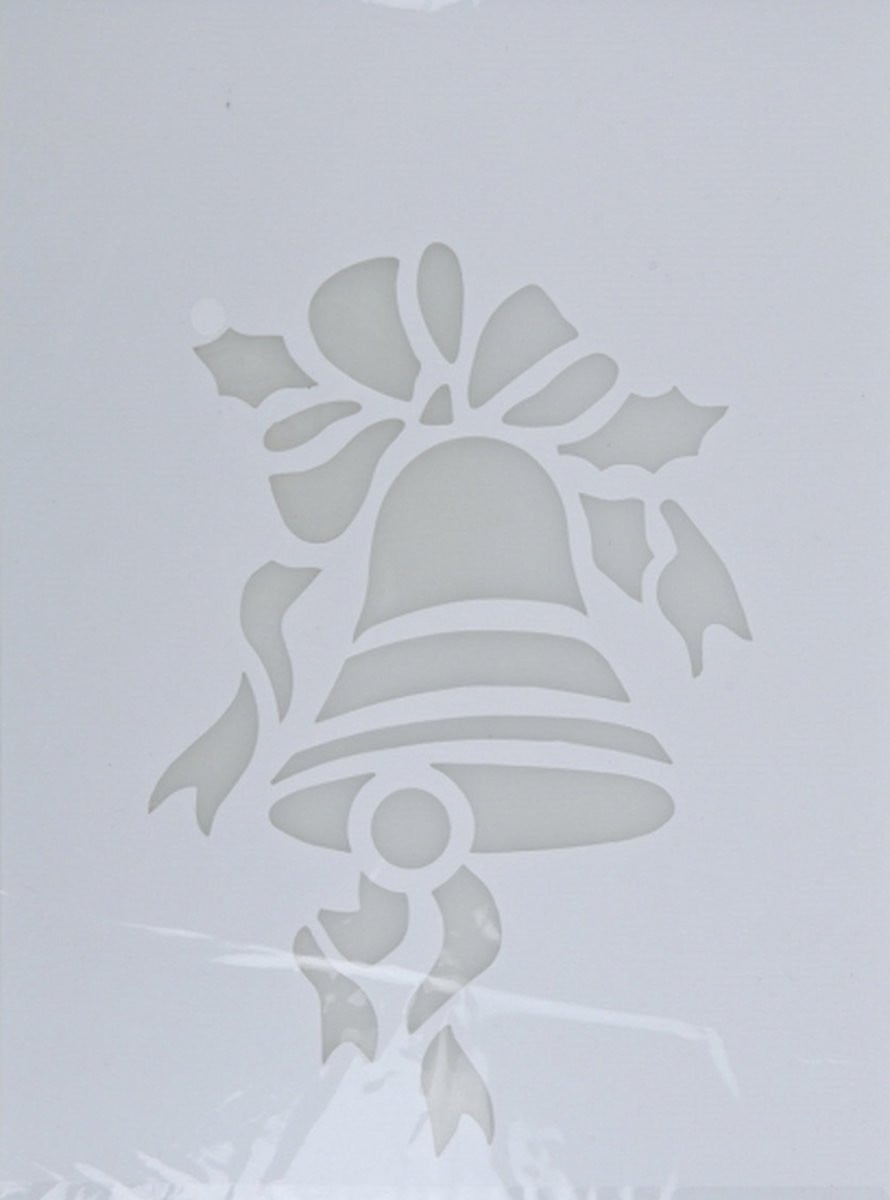 Wit kerst raamsjabloon met kerstklok - 35 cm - kerstversiering voor je raam