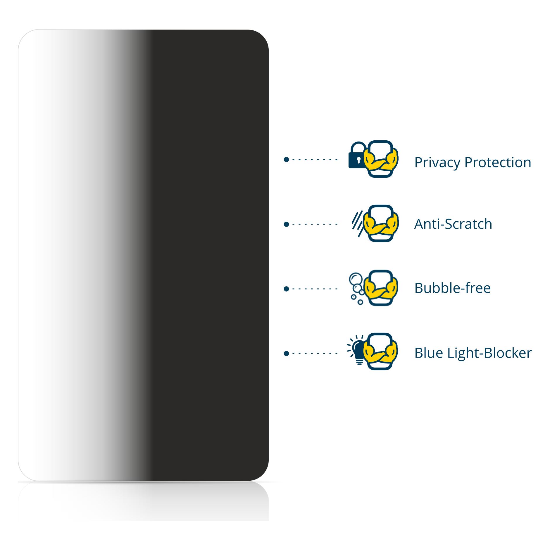 Brotect Sichtschutzfolie für Bigme B6 Black & White Anti-Spy Privacy Folie Blaulicht-Schutz (6064155)