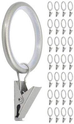 Meriville Drapery Curtain Rings with Clip - 1.5-Inch Inner Diameter with insert